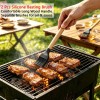 BooJoop 15 Pcs BBQ Tools Set, 17" Heavy Duty Stainless Steel&Rose Wooden Handle Grilling Accessories Grill Tongs&Spatula&Fork