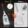 BooJoop 21 Pcs Barbecue Tool Set,16" Grilling Utensils Set,ABS Handle Grill Accessories  includes  Tongs,Spatula, Fork, Cleaning & Basting Brush,Skewers,Corn Holders,Grill Mat