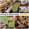 BooJoop 21 Pcs Barbecue Tool Set,16" Grilling Utensils Set,ABS Handle Grill Accessories  includes  Tongs,Spatula, Fork, Cleaning & Basting Brush,Skewers,Corn Holders,Grill Mat