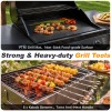 BooJoop 21 Pcs Barbecue Tool Set,16" Grilling Utensils Set,ABS Handle Grill Accessories  includes  Tongs,Spatula, Fork, Cleaning & Basting Brush,Skewers,Corn Holders,Grill Mat