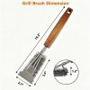 BooJoop Heavy-Duty 16“ BBQ Grill Cleaning Brush with Wooden Handle & Scraper