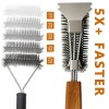 BooJoop Heavy-Duty 16“ BBQ Grill Cleaning Brush with Wooden Handle & Scraper