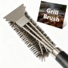 BooJoop Grill Brush with Stainless Steel Scraper,18'' ABS Handle Grill Cleaner, Heavy-Duty BBQ Bristle Scrubbers