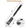BooJoop Grill Brush with Stainless Steel Scraper,18'' ABS Handle Grill Cleaner, Heavy-Duty BBQ Bristle Scrubbers