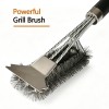 BooJoop Grill Brush with Stainless Steel Scraper,18'' ABS Handle Grill Cleaner, Heavy-Duty BBQ Bristle Scrubbers