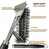 BooJoop Grill Brush with Stainless Steel Scraper,18'' ABS Handle Grill Cleaner, Heavy-Duty BBQ Bristle Scrubbers