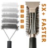 BooJoop Grill Brush with Stainless Steel Scraper,18'' ABS Handle Grill Cleaner, Heavy-Duty BBQ Bristle Scrubbers