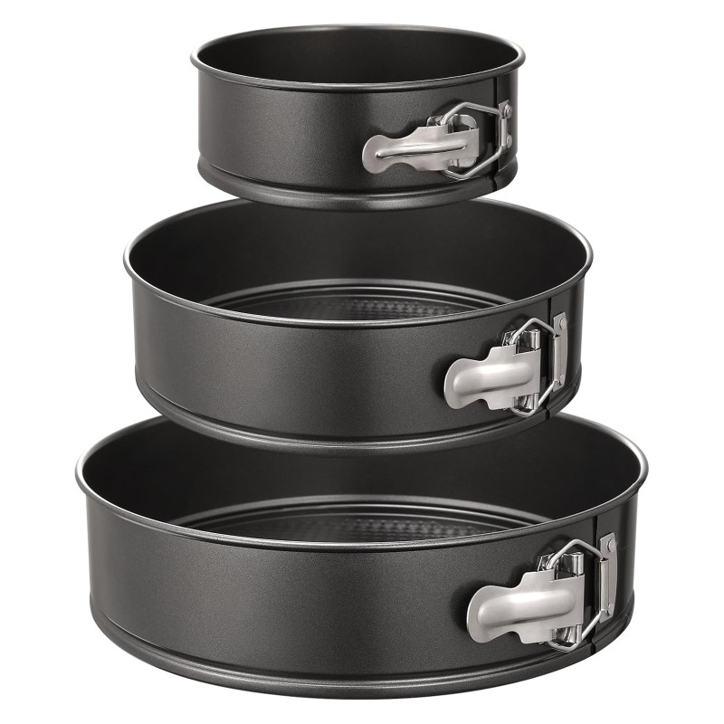 BooJoop Springform Pan Set Non-stick Bakeware Leakproof Round Cake Mold Includes 3 Pcs 6" 8" 10"