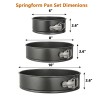 BooJoop Springform Pan Set Non-stick Bakeware Leakproof Round Cake Mold Includes 3 Pcs 6" 8" 10"