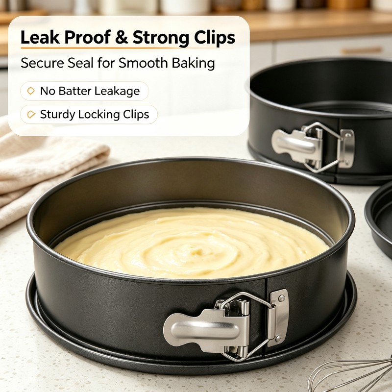 BooJoop Springform Pan Set Non-stick Bakeware Leakproof Round Cake Mold Includes 3 Pcs 6" 8" 10"