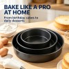 BooJoop 3-Piece Non-Stick Round Cake Pan Set for Baking & Tiered Cakes includes 6" 8" 10"