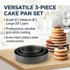 BooJoop 3-Piece Non-Stick Round Cake Pan Set for Baking & Tiered Cakes includes 6" 8" 10"